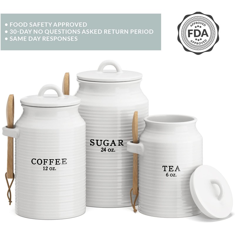 Barnyard Designs Canister Set for Kitchen Counter, Coffee Tea Sugar
