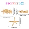 CAKURE Metal Starfish Hair Clips Gold Beach Hair Barrettes Boho