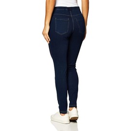 No Nonsense Women's Plus Size Classic Leggings-Jeggings Real Back Pockets, High Waisted Stretch Jeans, Dark Denim, 1X