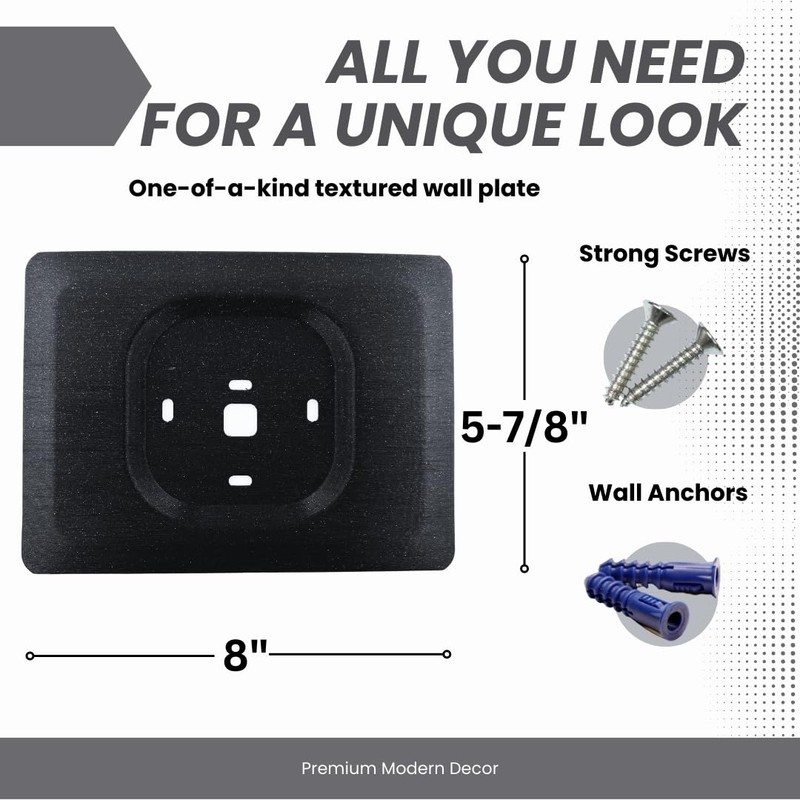 Onyx Black Rectangle Wall Plate for Ecobee Smart Thermostat Enhanced