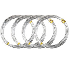 4Pcs Aluminum Craft Wire，32.8ft/10m，1mm Metal Wire Crafting Wires for Jewelry Making DIY Crafts Gardening Sculpting Aluminum Bead Art Craft Embellishment Decoration Florist Supplies
