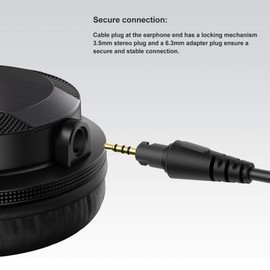 Yunseity Headphone Sound Cable, Long Spring Extension Sound Cable with 3.5mm Plug 6.3mm Adapter, Compatible for DJ HDJ CUE1 HDJ CUE1BT HDJ X5 HDJ X7 HDJ S7, for DJ Booths, Studios