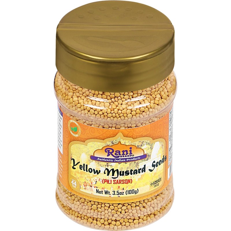 Rani Yellow Mustard Seeds Whole Spice 3.5oz (100g) Jar ~