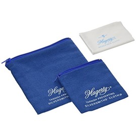 W. J. Hagerty Hagerty Forever - Kit de almacenamiento de joyas de plata, 3 piezas, azul, blanco