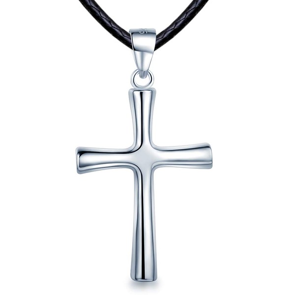 Infinite U Couple Necklace, 925 sterling silver, Classic cross pendant,