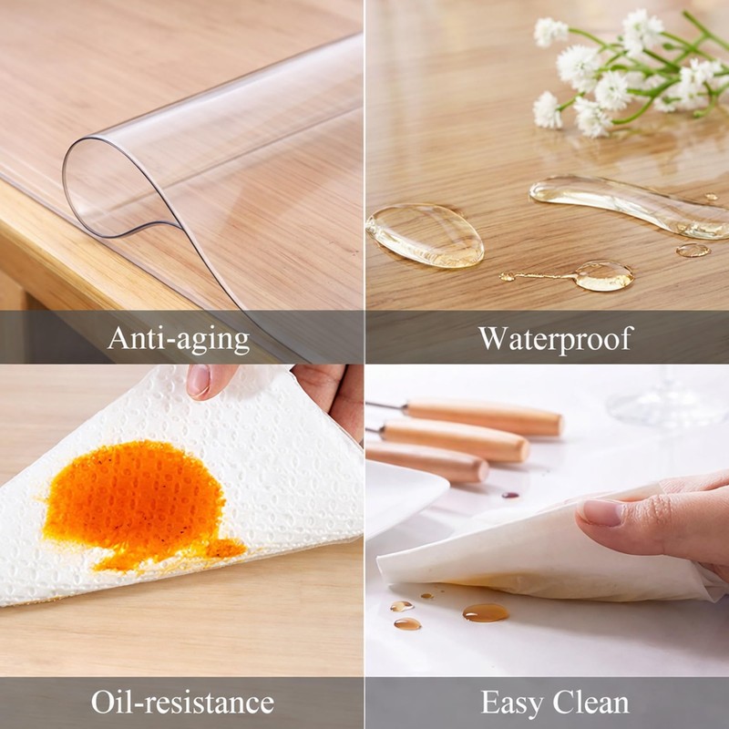 Zyntrifugal Clear Oval Table Cover Protector 52 x 70 in