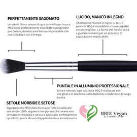 MSQ 8pcs Lidschatten Make-Up Pinsel Set Kosmetik zum Auftragen von Augen Makeup Lidschattenpinsel Set - Premium Auge Schminkpinsel Set - Super Geschenkidee Schwarz