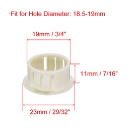 VictorsHome Hole Plugs Plastic 19mm (3/4") Fit for 18.5-19mm Diameter Locking Hole Tube, Flush Type Panel Insert End Caps Fastener Cover for Kitchen Cabinet Furniture White 25pcs