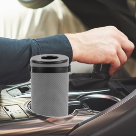PRETYZOOM Porta PañUelos para Auto Caja De PañUelos CilíNdrica De PU Soporte Redondo para Toallas De Papel Y Servilletas Acceso RáPido Almacenamiento Compacto para Auto Viaje Y Oficina 6.88 X 2