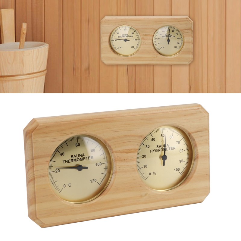 Wooden Sauna Thermometer Hygrometer High Temperature Measurement for Sauna Room