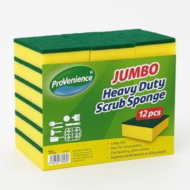 12 Pack Heavy Duty Washing Up Sponge | Commercial Grade Scrub Sponge | 15 x 10 cm, 4 cm Thickness | Provenience® |