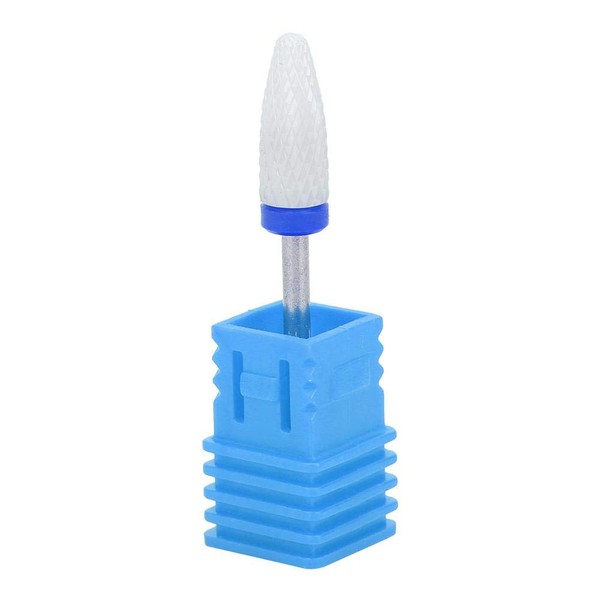 Nail Drill Bit Corn Head Ceramic Grinding Parts Electric Grinding Machine Accessories Lightweight Manicure Polishing Removing Cuticle(Medium Grinding M Blue Box)