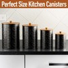 Kitchen Canisters for Countertop Set of 4 - Textured Iron