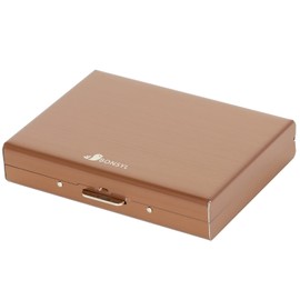 BONSYL® Stainless Steel Credit Card Holder Wallet, RFID Blocking Slim Metal Credit Cards Case Holds 10 Cards for Ladies and Men. (10 Slots-Rose Gold)