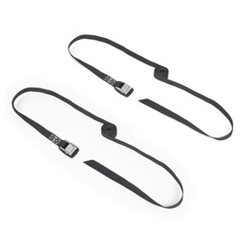 PowerTye 1in x 8ft Lashing Strap with Cam Buckle and Protective Rubber Pad- Made in USA - 200 lb. Working Load Limit / 600 lb. Breaking Strength - Black - 2-Pack