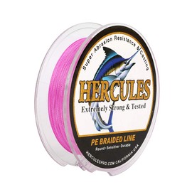 HERCULES Trenzado l¨ªnea de Pesca 100M, 109yds, 6lbs-100lbs PE Superline 4 hebras, Agua Salada, Rosado, 30lb/13.6kg 0.28 m