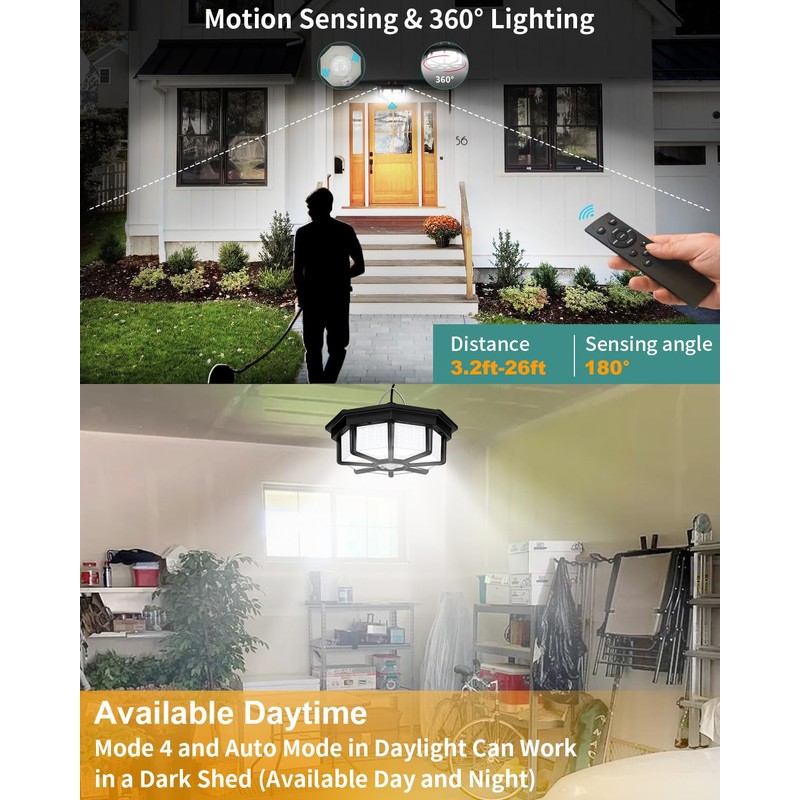 Solar Shed Light Indoor Outdoor 288LED 360°Lighting Solar Lights Work