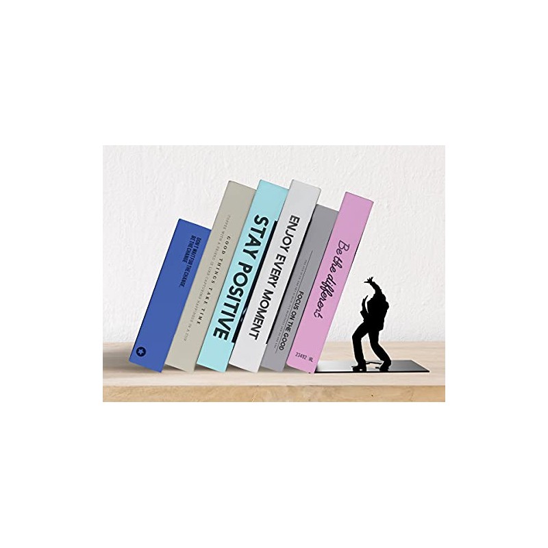 I-TOTAL® - Cute Metal Book Stand Bookends/Bookends for Shelf/Table (Crushed)