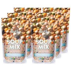 Pereg Natural Foods Soup Mix (16 Oz x 6 Pack), Peas, Beans, Lentils, Kosher, Natural, 1lb