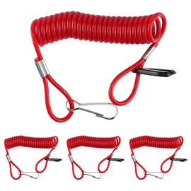 Universal Safety Boat Motor Outboard Engine Emergency Kill Stop Switch Key Lanyard Ignition Rope Clip Hook Suit for Most Outboard Engine 4PCS