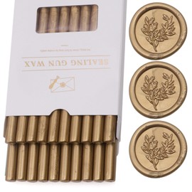 Antique Gold Wax Seal Sticks 20pcs, Andotopee Glue Gun Wax Seal Sticks for Wax Seal Stamp, Premium Sealing Wax for Envelope Letter Seal Wedding Invation Craft Adhesive, Great Gift Ideas (Mini Size)