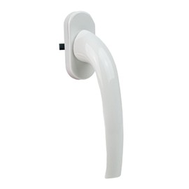 FELGNER Florence Window Handle | High-Quality Aluminium Handle Window Knob with Zinc Core | Easy to Install Rotary Knob with Oval Rosette and Hidden Screws | Colour: Traffic White