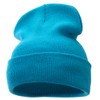 12 Inch Solid Long Beanie Made in USA - Aqua