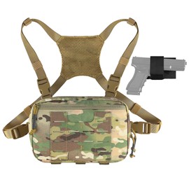 VOTAGOO GEAR Tactical Chest Pack 2L Utility Molle Chest Rig CCW Chest Pouch Hiking Hunting Fishing Running Bag EDC Outdoor Pack (CP)