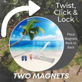 Screen Door Magnets – Twist, Click and Lock - Keep People and Pets Safe – Magnetic Screen Door Magnet Saver Indicator, Decoration - Robbins Aria - Beach