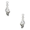 Delight Jewelry Silvertone Medium Skull Silvertone Infinity Post Earrings