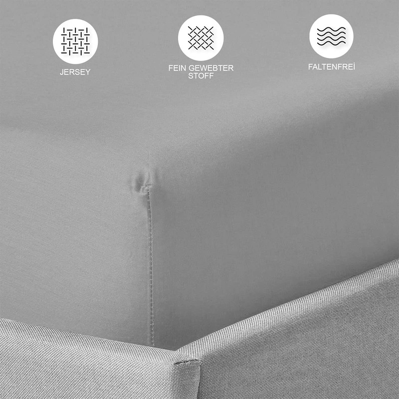Buymax Jersey Fitted Sheet, 100% Cotton, Base Height, High Base,