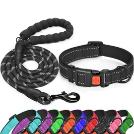 tobeDRI Reflective Nylon Dog Collar – Soft Neoprene Padded, Reflective and Adjustable - Dog Collars for Small Medium Large Dogs