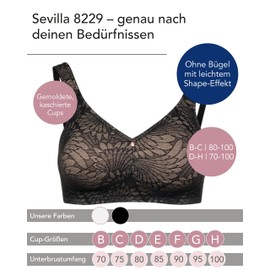 SUSA Women's Sevilla Soft Bra Opaque, black, 95G