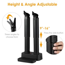 COSTWAY Electric Shoe Dryer, Double Free-Retractable Drying Tubes, ETL Certified, Suitable for Home, Hotel, Office (Black)