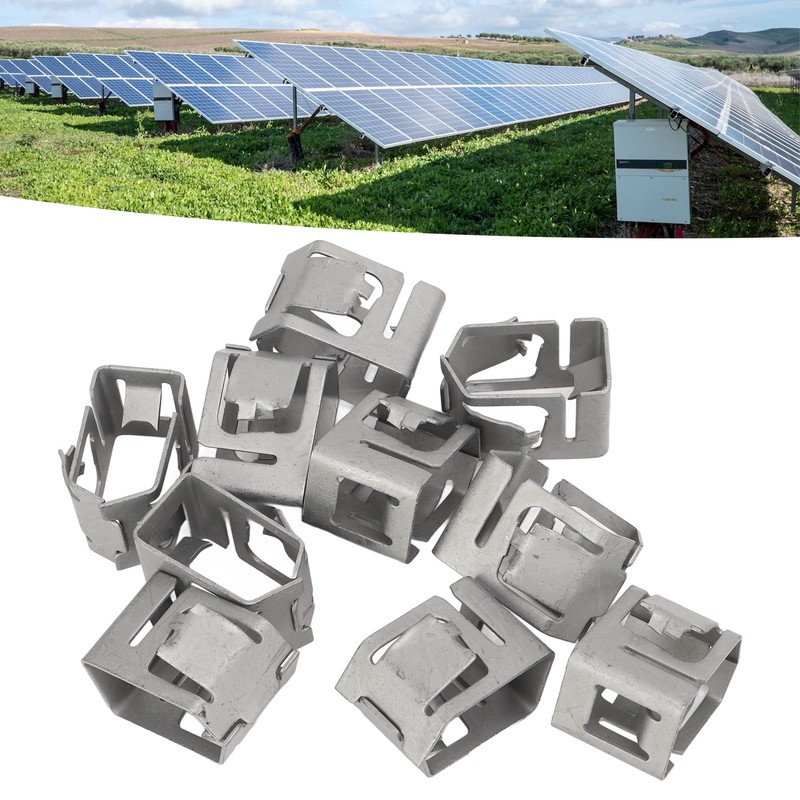 10PCS Solar Panel Mounting Mount Spring Steel Zinc Aluminum Coating