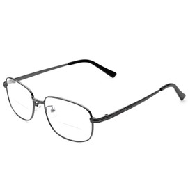 Gafas de lectura bifocales con marco de metal para hombres y mujeres, cómodas lectores, gafas bifocales +2.00 de fuerza