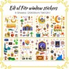 HOWAF 9 Sheets Ramadan Kareem Window Clings for Eid Holiday