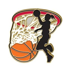 Basketball Pin - 1.25" Women And Girls Jump Shot Basketball Enamel Lapel Pin 20 Pack Prime