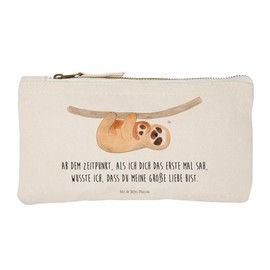 Mr. & Mrs. Panda Make Up Bag Sloth with Child, White, Hand Drawn