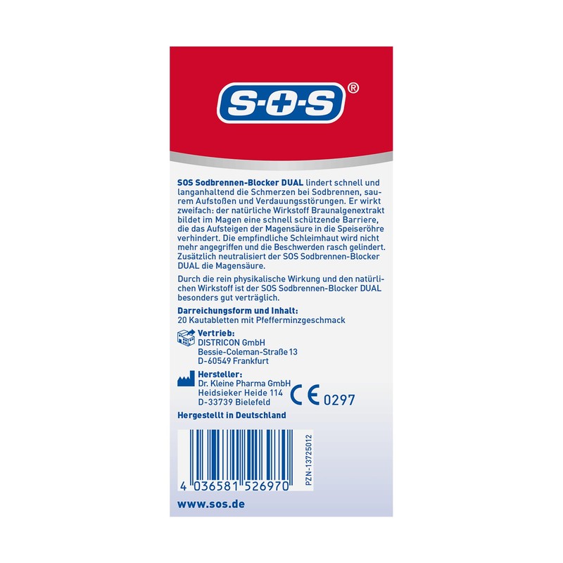 SOS Heartburn blocker dual: heartburn tablets work fast and long-lasting,