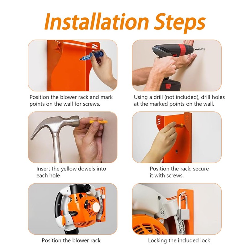 Blower Rack Handheld Blower and Holder Mount Rack for BG50