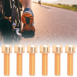 Hominas Bicycle Stem Screws, M5 x 18mm Bicycle Handlebar Stem Screws Taper Head Screw 6 Pieces for Mountain Bike and Road Bike Stem (Yellow)