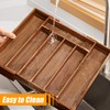 Bellsal Acacia Silverware Organizer Kitchen Drawer Organizer Expandable Bamboo Utensil