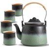 ZENS Vintage Japanese Tea Set with 4 Tea Cups, 33.8