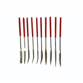 Proops Diamond Needle File Set, 10 Bent Files, Jeweller Jewellery Repair Modelling Shaping 140mm (M0303). Free UK Postage