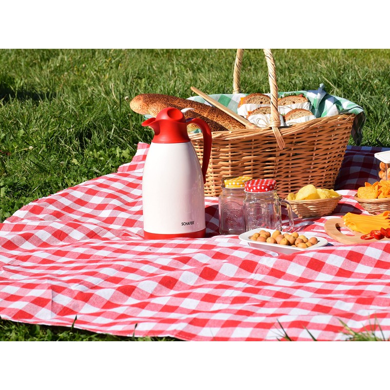 100% Cotton Fabric Gingham Table Cloth 140x140 Square Natural Buffalo