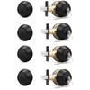 Probrico 4 Pack Black Double Cylinder Deadbolt Lock, Round Keyed