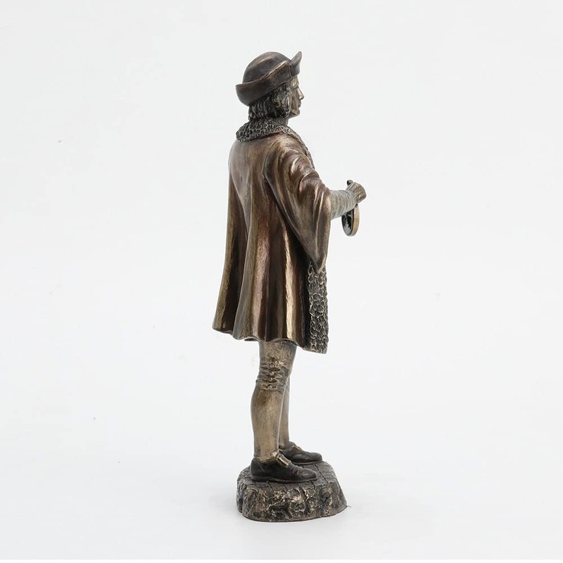 XoticBrands Christopher Columbus Standing - Famous People Sculpture - Cold