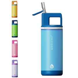 GROSCHE Alpine Flip n' Sip 16oz Insulated Water Bottle - Stainless Steel, Leakproof Flask with Straw - Perfect for Gym, Travel & Outdoor Use - Keeps Water Cold upto 60 hrs - Scuba Blue