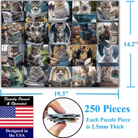 Think2Master Pooping Cats 250 pieces Jigsaw Puzzle featuring heartwarming kittens and cats. Perfect bathroom decoration, White Elephant Gag Gift. fun toy for kids & families. Size: 14.2” X 19.3”